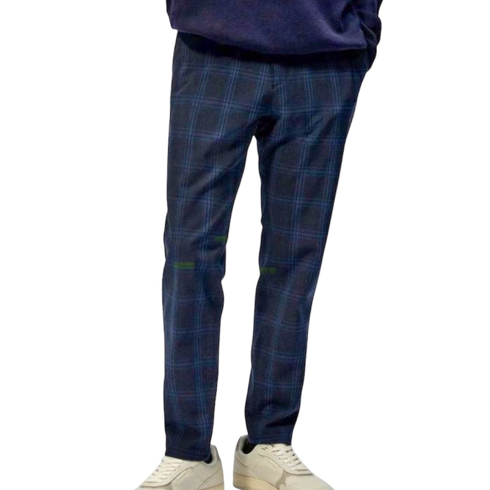 Zara Navy Checkered Pantsuit